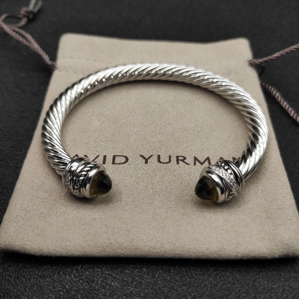 David Yurman Silver Bracelet with Black Accents